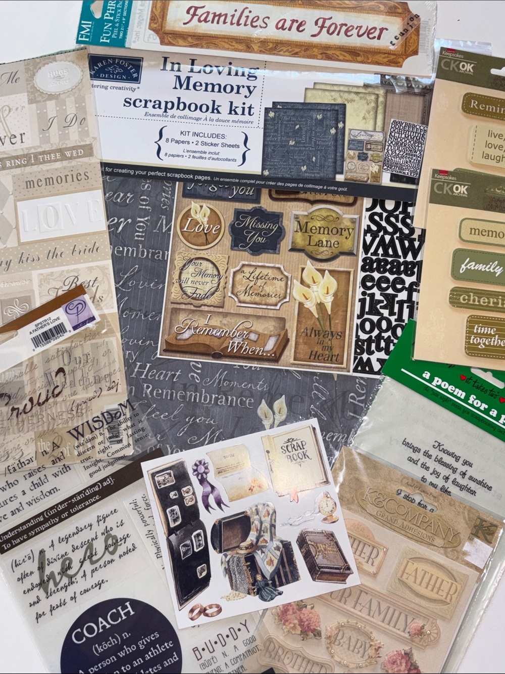 Family Memories Scrapbooking Set Memory Book Kit Junk Journal Memorial Set